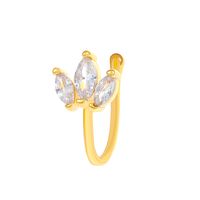 Fashion Star Water Droplets Bow Knot Copper Plating Zircon Nose Studs sku image 9