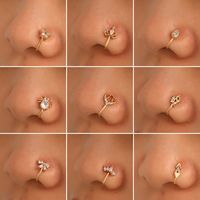 Fashion Star Water Droplets Bow Knot Copper Plating Zircon Nose Studs main image 1