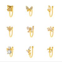 Fashion Star Water Droplets Bow Knot Copper Plating Zircon Nose Studs main image 3