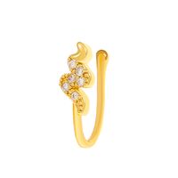 Fashion Star Water Droplets Bow Knot Copper Plating Zircon Nose Studs sku image 7