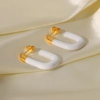 Fashion U Shape Plating Stainless Steel Gold Plated Ear Studs main image 4