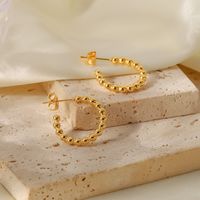 Simple Style C Shape Plating Stainless Steel Gold Plated Ear Studs main image 6