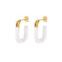 Fashion U Shape Plating Stainless Steel Gold Plated Ear Studs main image 3