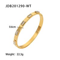 Vintage Style Square Stainless Steel Plating Zircon Gold Plated Bracelets sku image 2