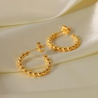 Simple Style C Shape Plating Stainless Steel Gold Plated Ear Studs main image 2