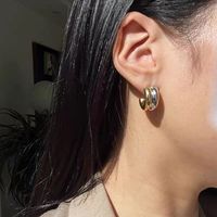 Simple Style C Shape Plating Stainless Steel Gold Plated Ear Studs main image 3