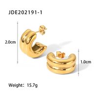 Simple Style C Shape Plating Stainless Steel Gold Plated Ear Studs sku image 1