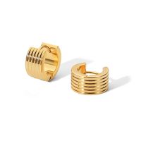 Simple Style C Shape Plating Stainless Steel Gold Plated Hoop Earrings main image 3