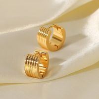 Simple Style C Shape Plating Stainless Steel Gold Plated Hoop Earrings main image 2