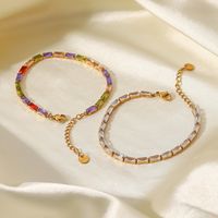 Fashion Square Stainless Steel Bracelets Plating Artificial Gemstones Stainless Steel Bracelets main image 1