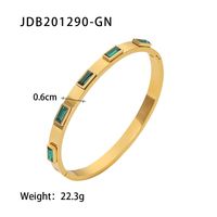 Vintage Style Square Stainless Steel Plating Zircon Gold Plated Bracelets sku image 1