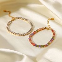 Fashion Oval Stainless Steel Bracelets Plating Zircon Stainless Steel Bracelets main image 3