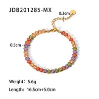 Fashion Oval Stainless Steel Bracelets Plating Zircon Stainless Steel Bracelets sku image 2