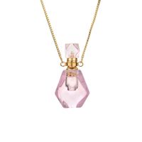 Elegant Sweet Perfume Bottle Stone Copper Pendant Necklace sku image 4