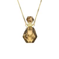 Elegant Sweet Perfume Bottle Stone Copper Pendant Necklace sku image 1