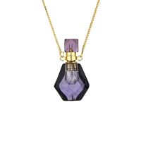 Elegant Sweet Perfume Bottle Stone Copper Pendant Necklace sku image 7
