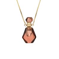 Elegant Sweet Perfume Bottle Stone Copper Pendant Necklace sku image 2