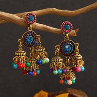 Ethnic Style Colorful Beaded Alloy Tassel Drop Earrings main image 1
