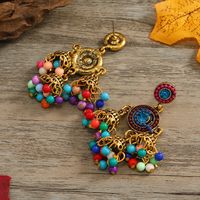 Ethnic Style Colorful Beaded Alloy Tassel Drop Earrings main image 5