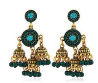 Ethnic Style Colorful Beaded Alloy Tassel Drop Earrings sku image 3