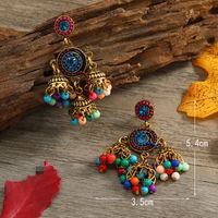 Ethnic Style Colorful Beaded Alloy Tassel Drop Earrings main image 3