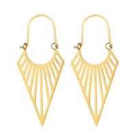Exaggerated Triangle Plating Hollow Out Titanium Steel Earrings main image 5
