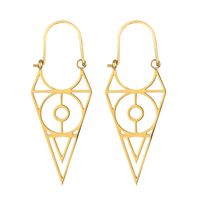 Exaggerated Triangle Plating Hollow Out Titanium Steel Earrings main image 4