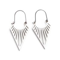 Exaggerated Triangle Plating Hollow Out Titanium Steel Earrings sku image 1
