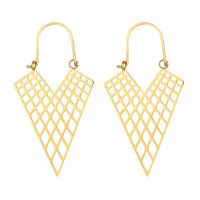 Exaggerated Triangle Plating Hollow Out Titanium Steel Earrings sku image 6