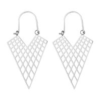 Exaggerated Triangle Plating Hollow Out Titanium Steel Earrings sku image 3