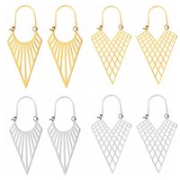Exaggerated Triangle Plating Hollow Out Titanium Steel Earrings main image 1