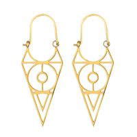 Exaggerated Triangle Plating Hollow Out Titanium Steel Earrings sku image 5