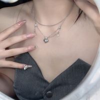 Fashion Cross Heart Shape Alloy Plating Zircon Necklace main image 1