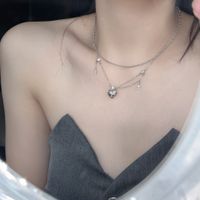 Fashion Cross Heart Shape Alloy Plating Zircon Necklace main image 3