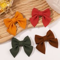 Fashion Solid Color Bow Knot Cloth Hair Clip main image 4
