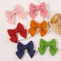 Fashion Solid Color Bow Knot Cloth Hair Clip main image 1