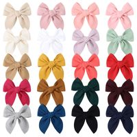 Sweet Solid Color Polyester Bow Knot Hair Clip main image 4