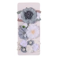 Sweet Flower Cloth Inlay Pearl Hair Clip 3 Pieces sku image 8