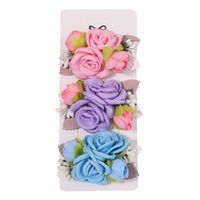Sweet Flower Cloth Inlay Pearl Hair Clip 3 Pieces sku image 11
