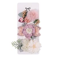 Sweet Flower Cloth Inlay Pearl Hair Clip 3 Pieces sku image 23
