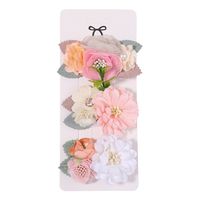 Sweet Flower Cloth Inlay Pearl Hair Clip 3 Pieces sku image 9