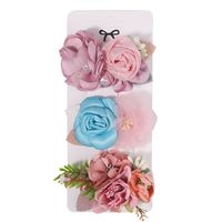 Sweet Flower Cloth Inlay Pearl Hair Clip 3 Pieces sku image 13