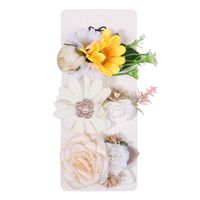 Sweet Flower Cloth Inlay Pearl Hair Clip 3 Pieces sku image 15