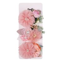 Sweet Flower Cloth Inlay Pearl Hair Clip 3 Pieces sku image 21