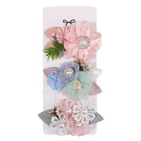 Sweet Flower Cloth Inlay Pearl Hair Clip 3 Pieces sku image 20