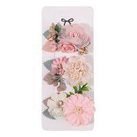 Sweet Flower Cloth Inlay Pearl Hair Clip 3 Pieces sku image 24