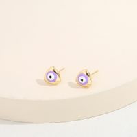 Fashion Devil's Eye Copper Ear Studs Plating Copper Earrings main image 3