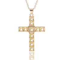 Fashion Cross Copper Pendant Necklace Chain Inlay Zircon Copper Necklaces sku image 3