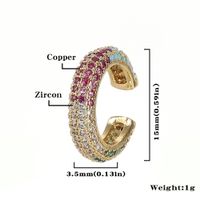 1 Pièce Mode Forme C Placage Le Cuivre Zircon Des Boucles D'oreilles main image 4
