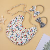 Cute Fruit Flower Bow Knot Linen Saliva Towel Baby Clothes main image 5